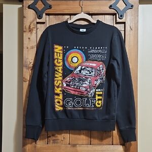 Volkswagon Golf GTI Retro Inspired Black Sweatshirt Med